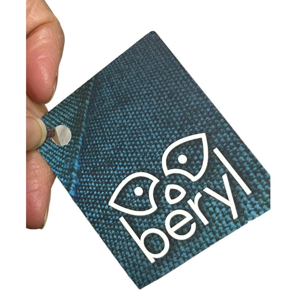 Beryl Handwoven Blue Gradient Scarf  With Fringe - Picture 6 of 7